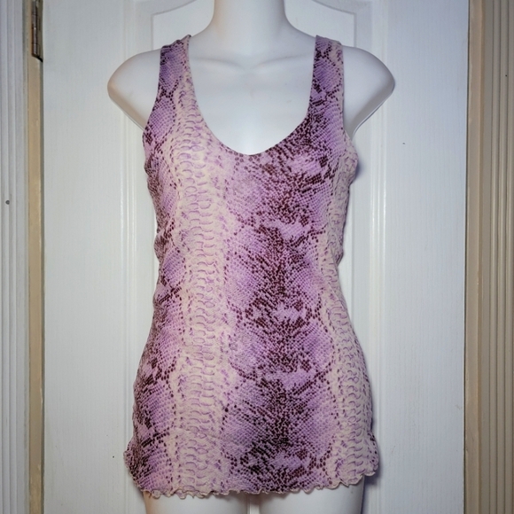 Benedetti Tops - Y2K Italy Euro Purple Snake Print Women's Top One Size